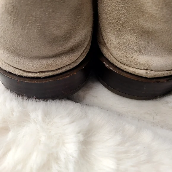 Frame Denim Cream and Gold Flats with Horsebit Detail - Picture 4 of 9